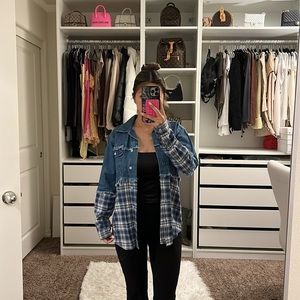 Half Denim half flannel jacket